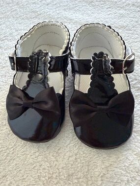 Baby Phat Black Patent Bow Toddler Mary Janes Size 6-12M
